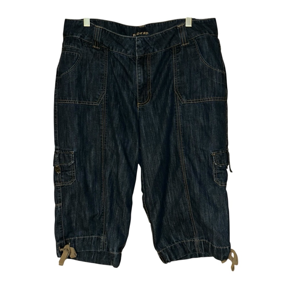Riders Copper Women’s Denim Utility Capris Jeans 13/14 Cargo Pockets Stretch